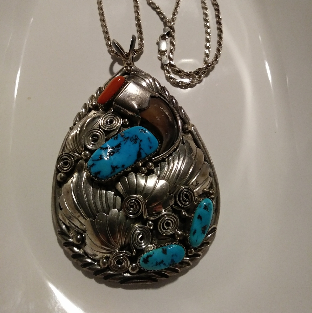 Vintage GIANT Sterling Old Pawn Jewlery